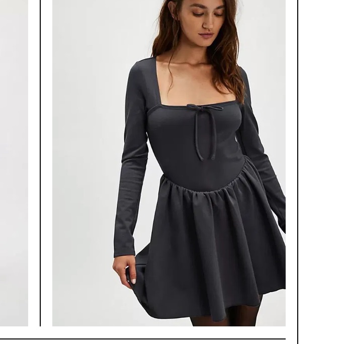 New For Love And Lemons Grey Corset Bow Wilhelmina Mini Dress Pleated Tie Back